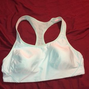 Women’s green/blue silk like sports bra size 2XL